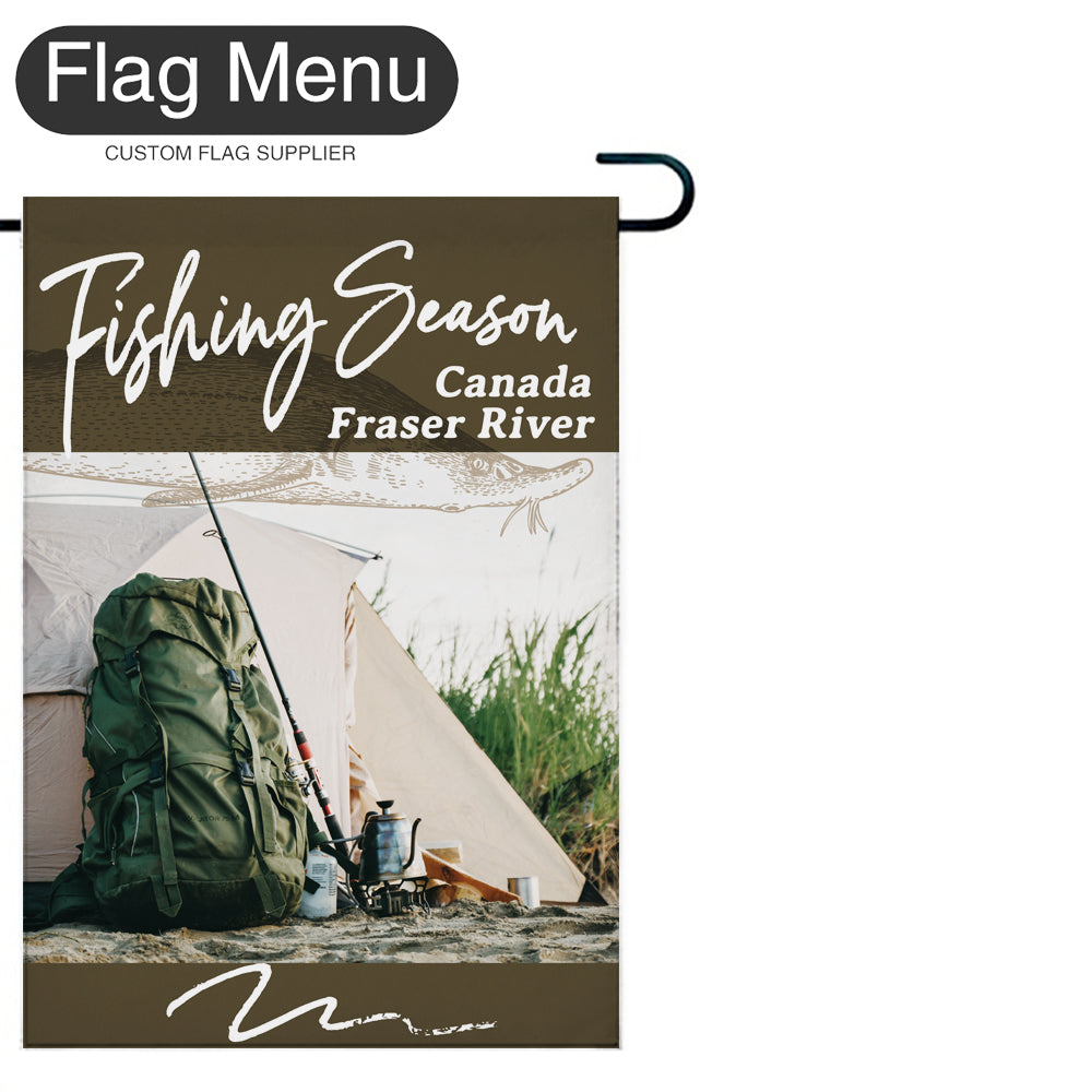 Welcome Flag - Canvas - Fishing Season - Sturgeon-Brown A-28"x40"-Flag Menu