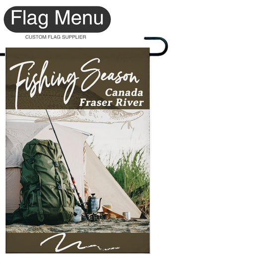 Welcome Flag - Canvas - Fishing Season - Sturgeon-Brown A-28"x40"-Flag Menu