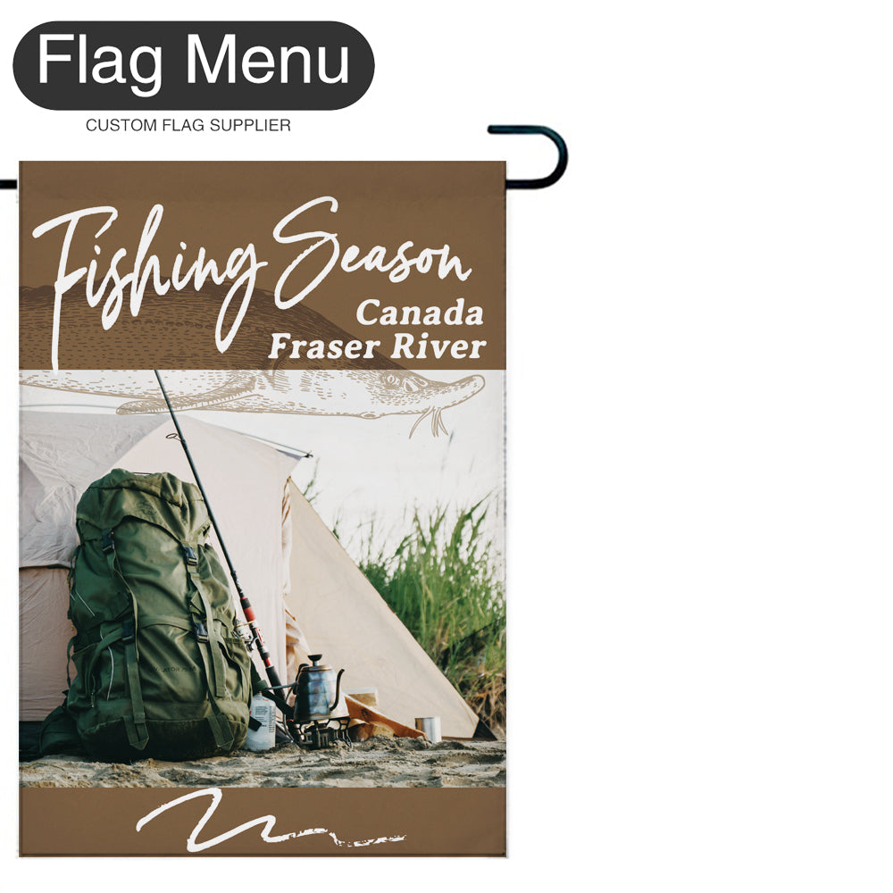 Welcome Flag - Canvas - Fishing Season - Sturgeon-Brown B-28"x40"-Flag Menu