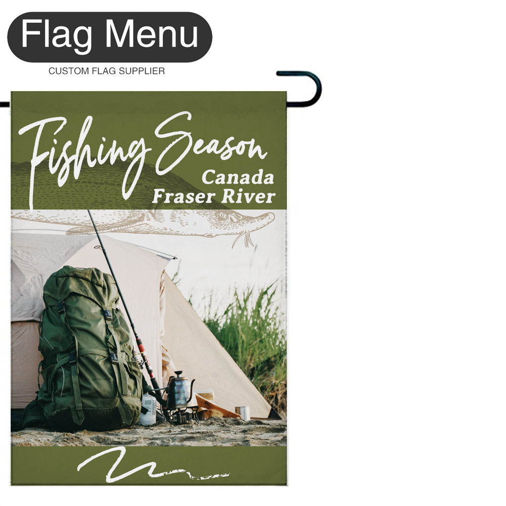 Welcome Flag - Canvas - Fishing Season - Sturgeon-Green A-28"x40"-Flag Menu