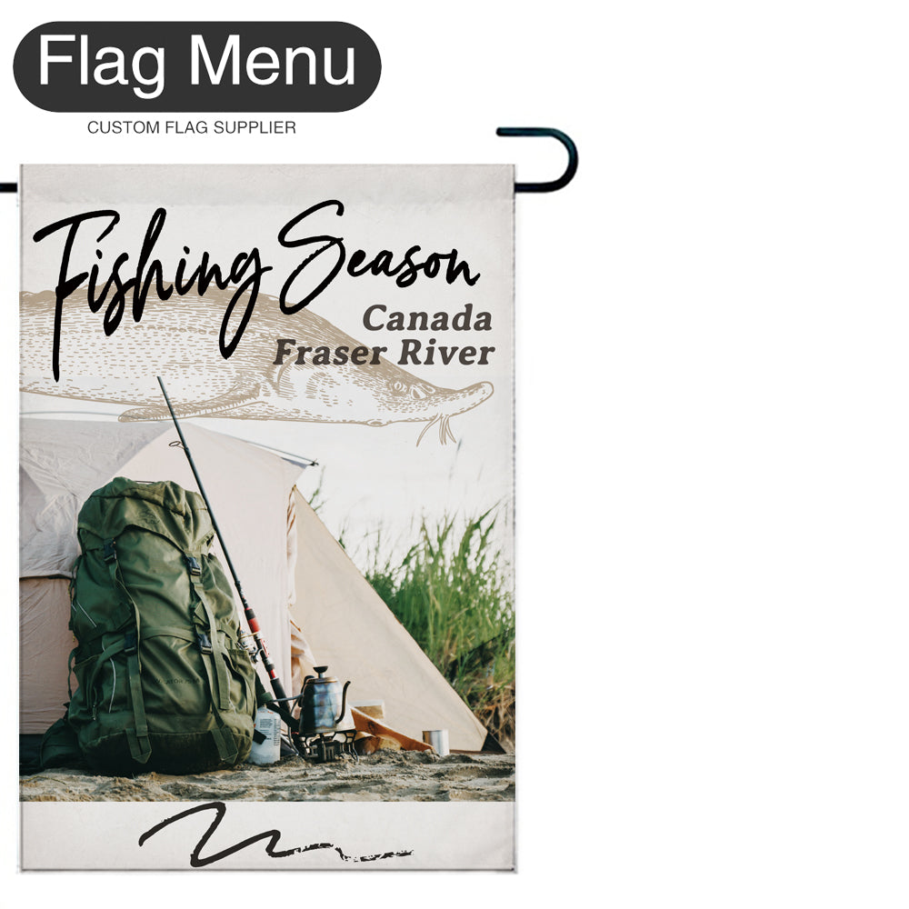 Welcome Flag - Canvas - Fishing Season - Sturgeon-White-28"x40"-Flag Menu