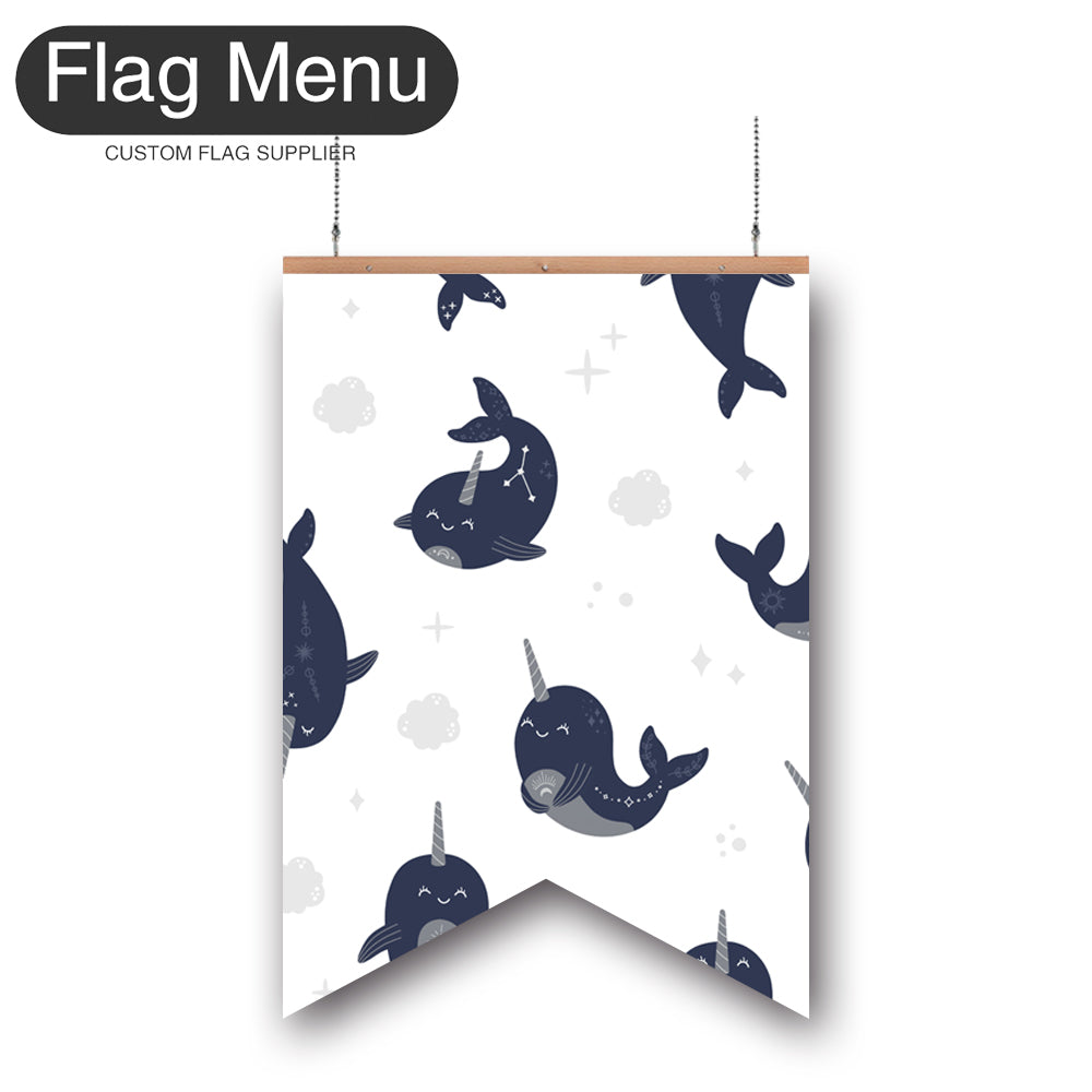 24"x36" Whale Vinyl Hanging Banner Kit - Double Sided-Swallow-Flag Menu