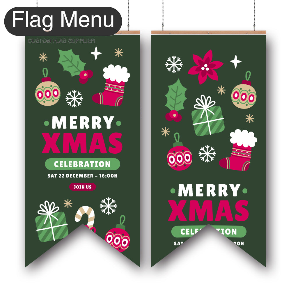 24"x54" Christmas Vinyl Hanging Banner - Doule Sided-Swallow-Christmas Decoration