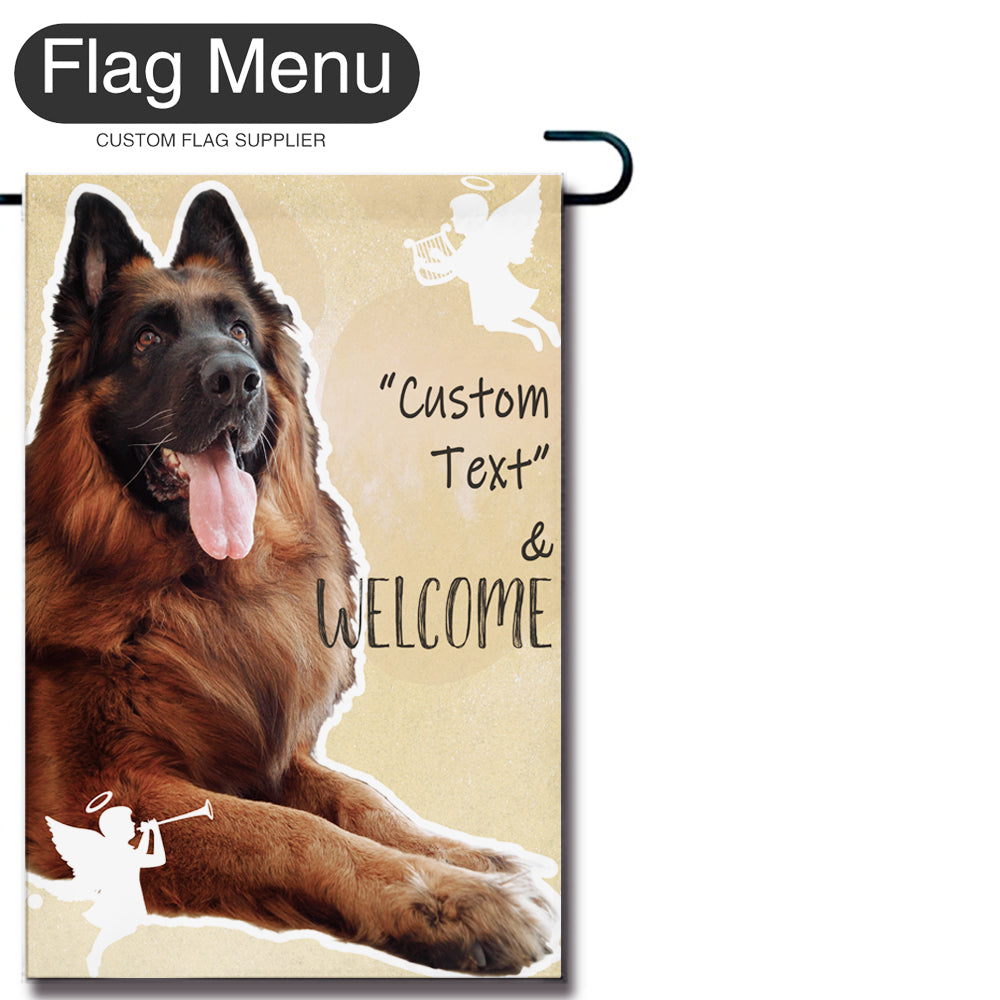 Pet Frame Welcome Flag - A - Canvas-12"x18"-Flag Menu
