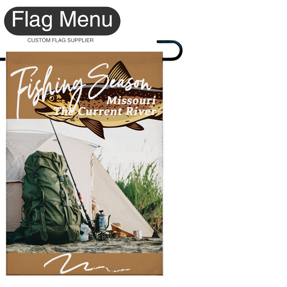 Welcome Flag - Canvas - Fishing Season - Trout-Camel-28"x40"-Flag Menu