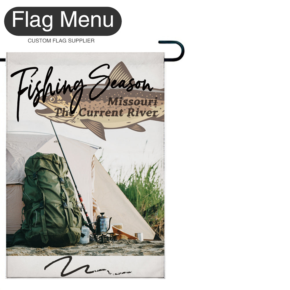 Welcome Flag - Canvas - Fishing Season - Trout-White-28"x40"-Flag Menu