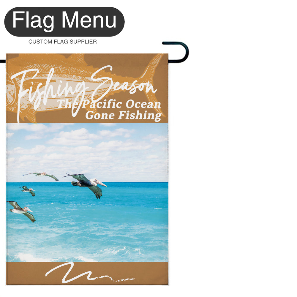 Welcome Flag - Canvas - Fishing Season - Tuna-Camel-28"x40"-Flag Menu