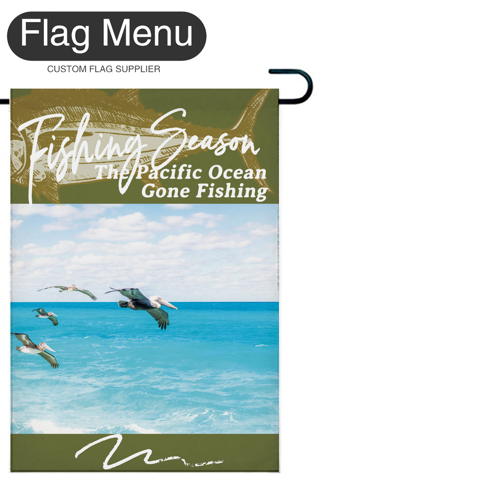 Welcome Flag - Canvas - Fishing Season - Tuna-Green A-28"x40"-Flag Menu
