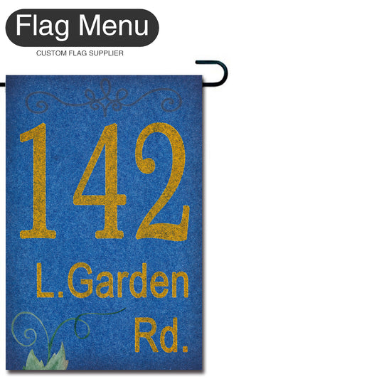 Address Signs Welcome Flag - Vine - Canvas-12"x18"-Blue-Flag Menu