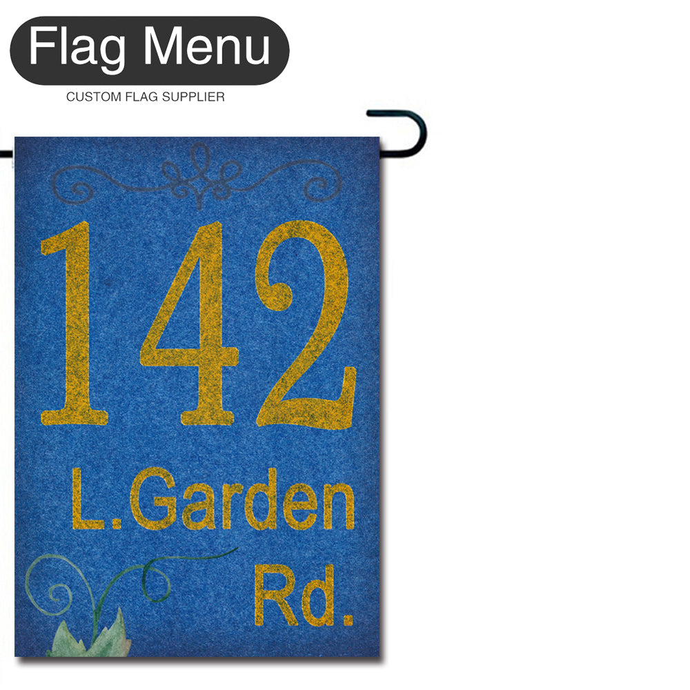 Address Signs Welcome Flag - Vine - Canvas-28"x40"-Blue-Flag Menu