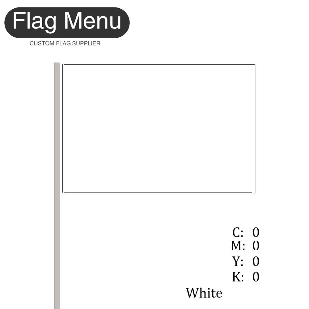 Solid Color-Small Hand Held Stick Flag -(100 pcs)-Bulk-Flag Menu-Flag&Banner Company- USA UK Canada AU EU