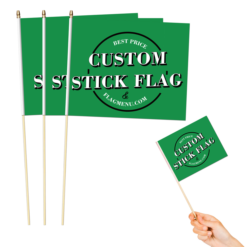 10x12in Stick Flag-(100/1000 pcs)-Cheap Custom Handheld Flag