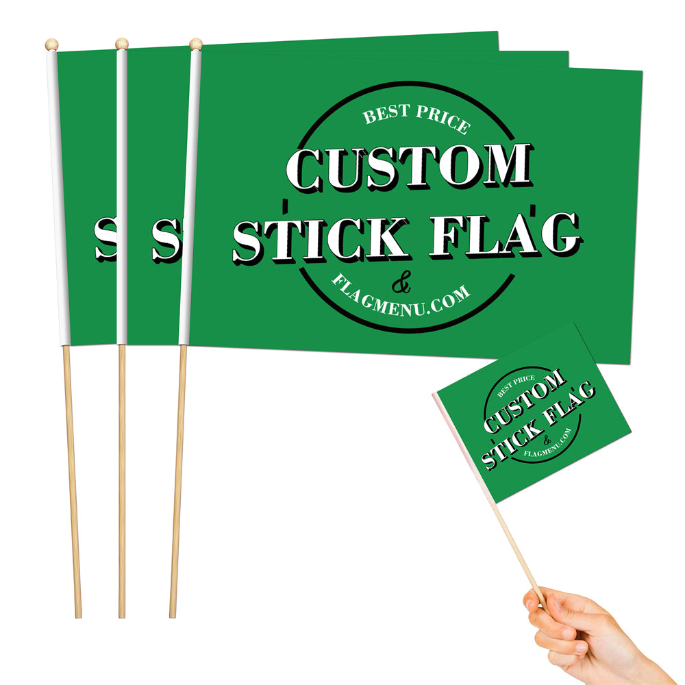 Small Handheld Stick Flag -(100/1000 pcs)-Cheap Custom Handheld Flag