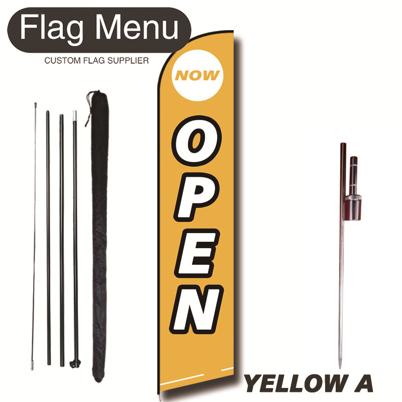 15ft Feather Flag Kit With Spike-OPEN-YELLOW A-Flag Menu