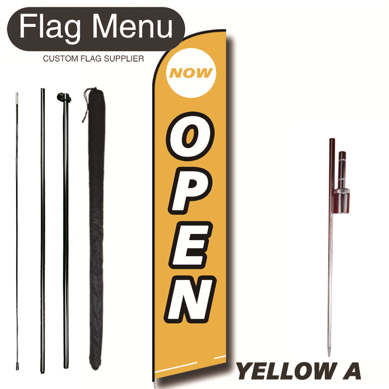11.3ft Feather Flag Kit With Spike-OPEN-YELLOW A-Flag Menu