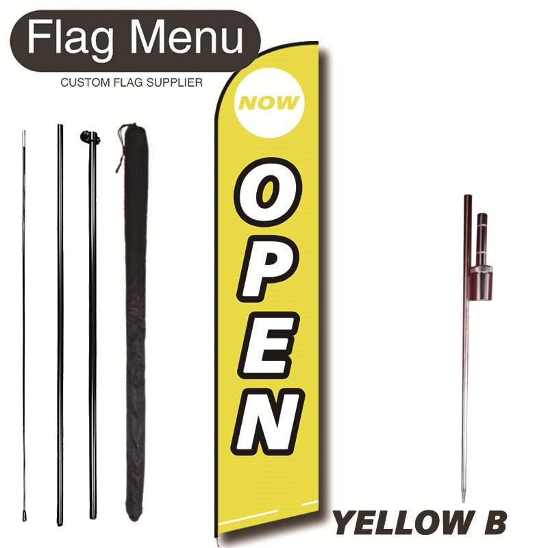 11.3ft Feather Flag Kit With Spike-OPEN-YELLOW B-Flag Menu