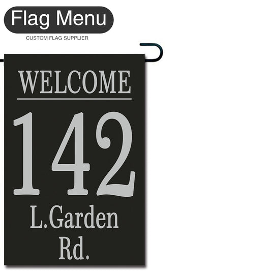 Address Signs Welcome Flag - Canvas-12"x18"-Black-Flag Menu