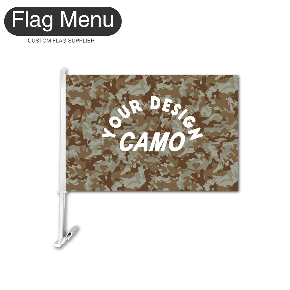 12"x18" Custom Camo Car Flag-Arid-MARPAT-Add Custom Designs-17 Inch-Flag Menu