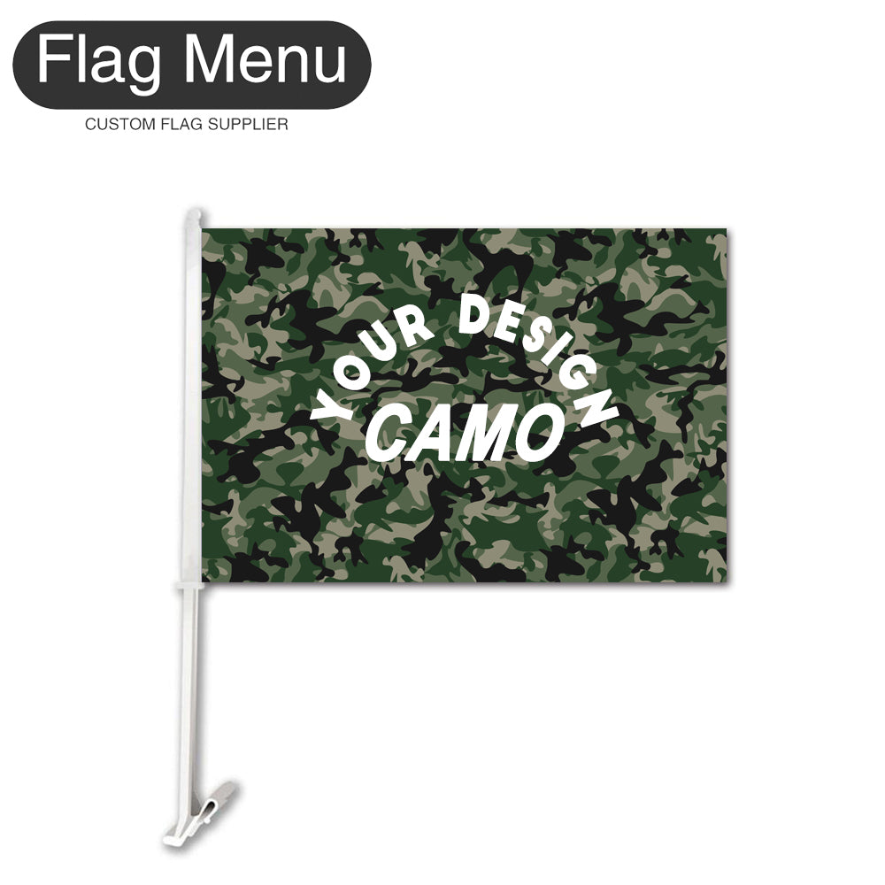 12"x18" Custom Camo Car Flag-Forest-Add Custom Designs-20 Inch-Flag Menu