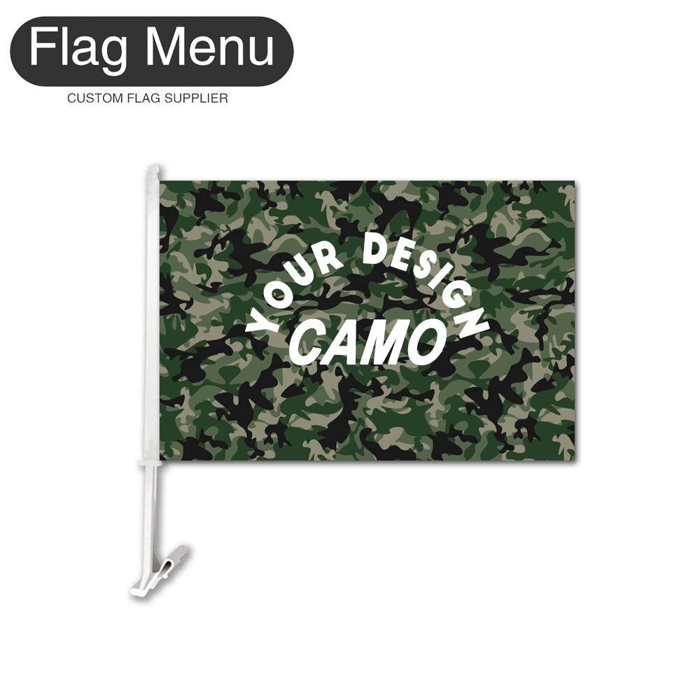 12"x18" Custom Camo Car Flag-Forest-Add Custom Designs-17 Inch-Flag Menu
