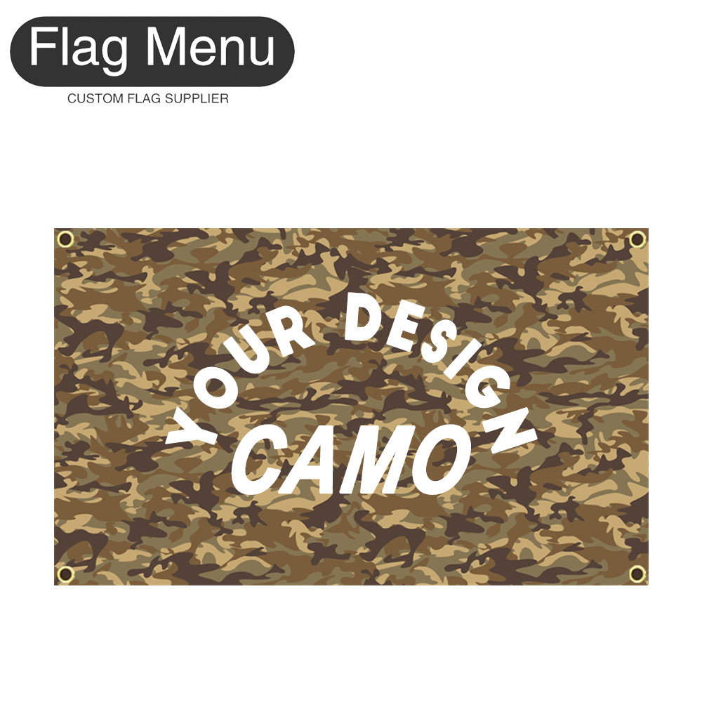 3'x5' Custom Camo Flag - Canvas-Mud-Add Custom Designs-Four - Grommets-Flag Menu