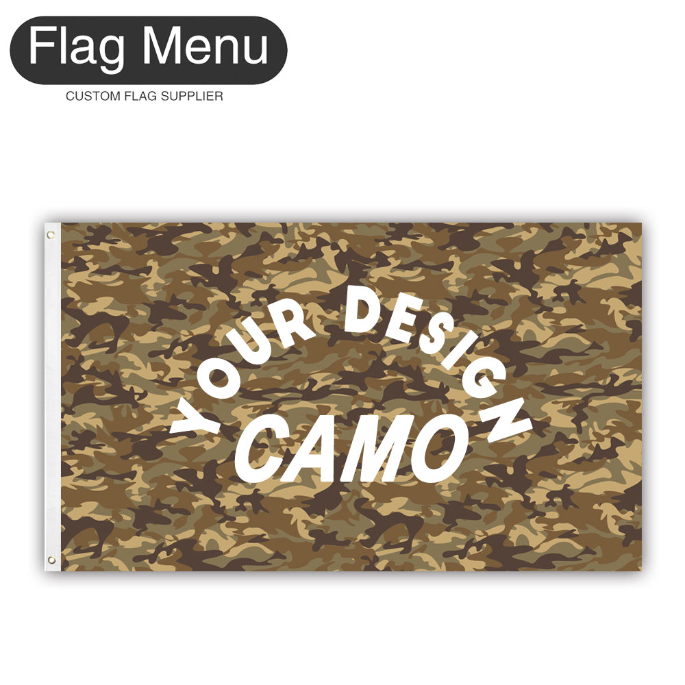 3'x5' Custom Camo Flag - Canvas-Mud-Add Custom Designs-Two - Grommets-Flag Menu