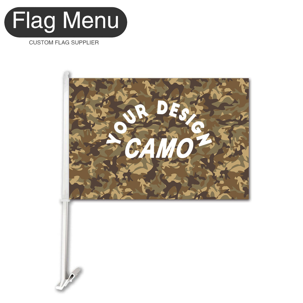 12"x18" Custom Camo Car Flag-Mud-Add Custom Designs-20 Inch-Flag Menu