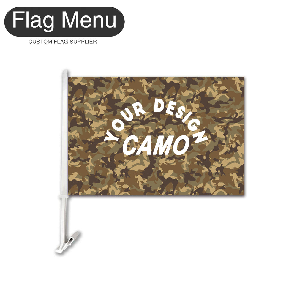 12"x18" Custom Camo Car Flag-Mud-Add Custom Designs-17 Inch-Flag Menu