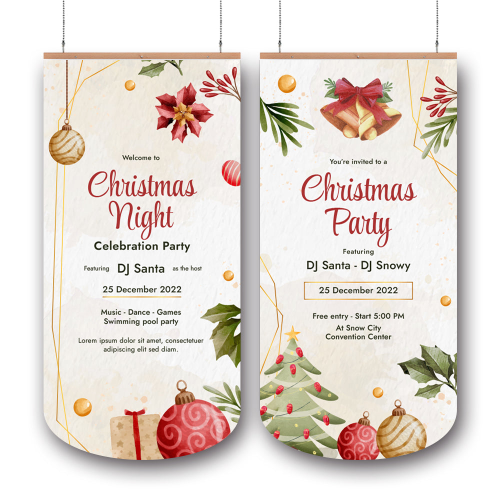 Custom 24"x54" Vinyl Hanging Banner - Doule Sided-Round-24"x54"-Christmas Decoration