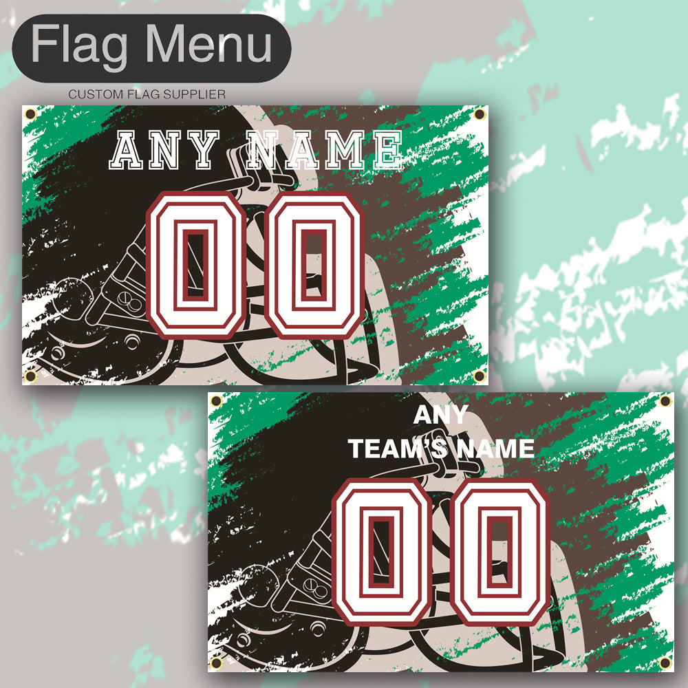 3'x5' Fan's Flag - Jersey & Helmet-Upload.txt-PEWTER-Flag Menu