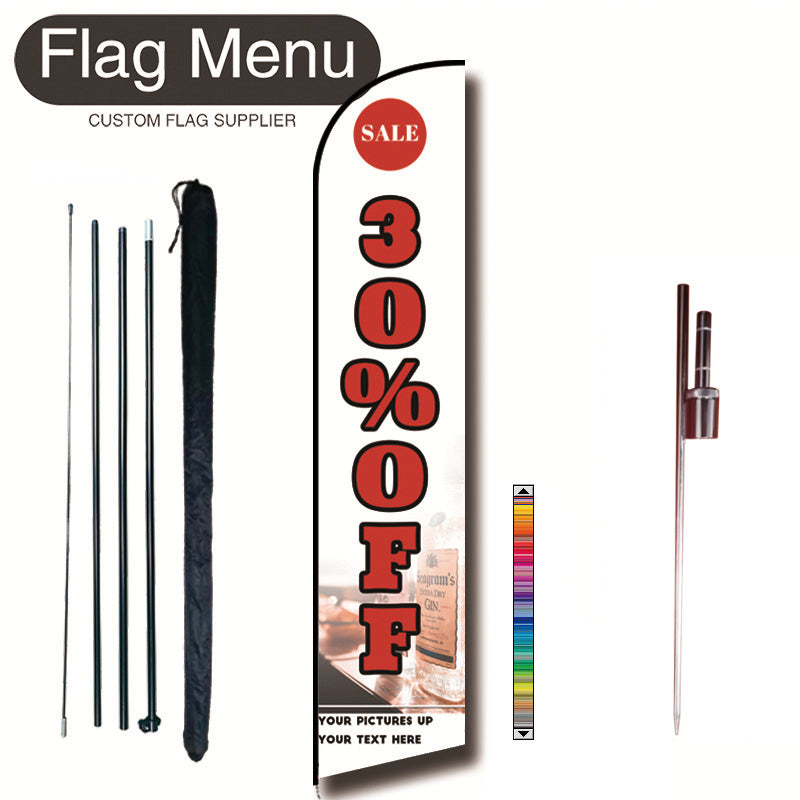 15ft Sharkfin Flag Kit With Spike- Discount-Flag Menu