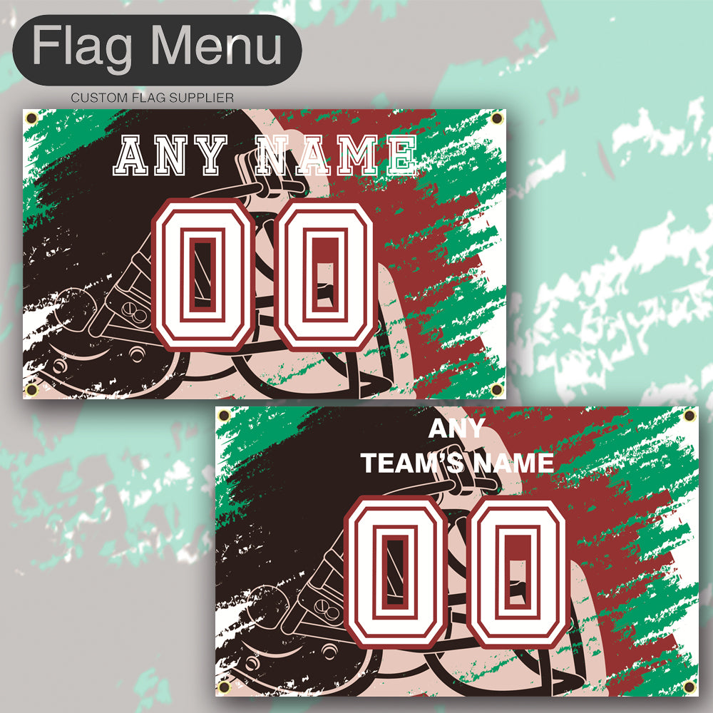 3'x5' Fan's Flag - Jersey & Helmet-Upload.txt-RED02-Flag Menu