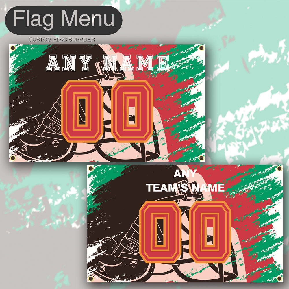 3'x5' Fan's Flag - Jersey & Helmet-Upload.txt-RED04-Flag Menu